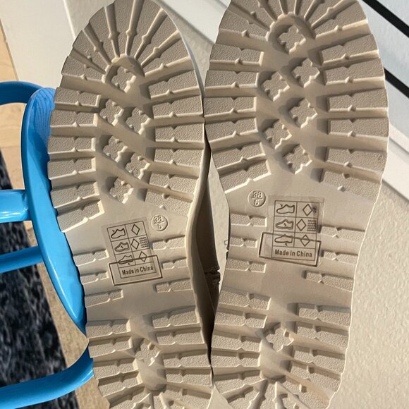 Public Desire Cream Heeled Boots - Picture 8 of 8